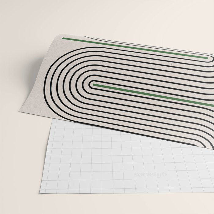Green Beige Black Lines Wrapping Paper Gallery Image 2