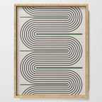 Green Beige Black Lines Serving Tray Gallery Image 1