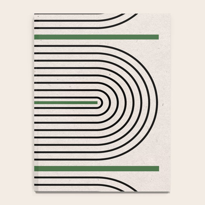 Green Beige Black Lines Notebook Gallery Image 4