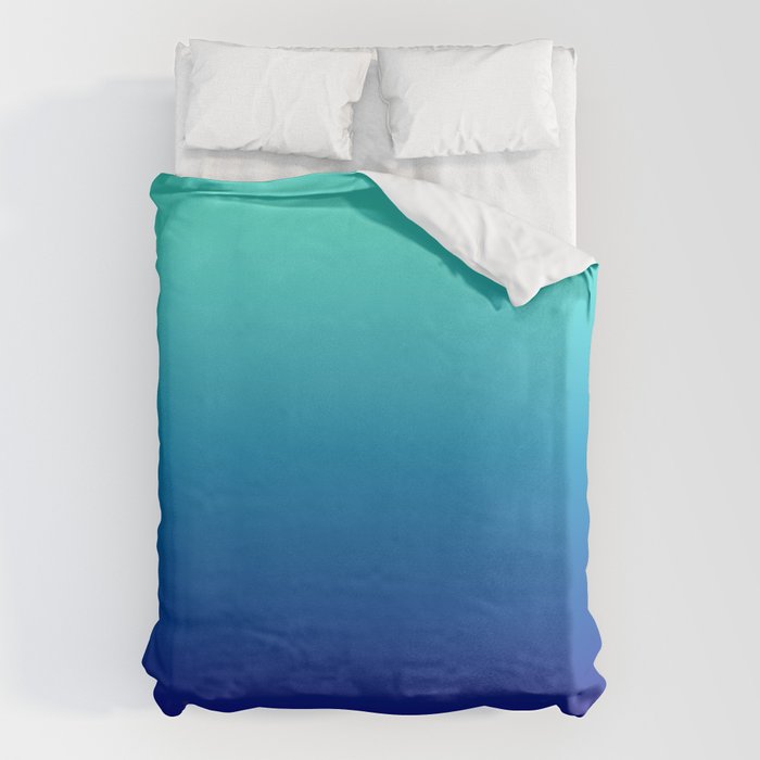 Turquoise Ultramarine Blue Gradient Duvet Cover Gallery Image 6