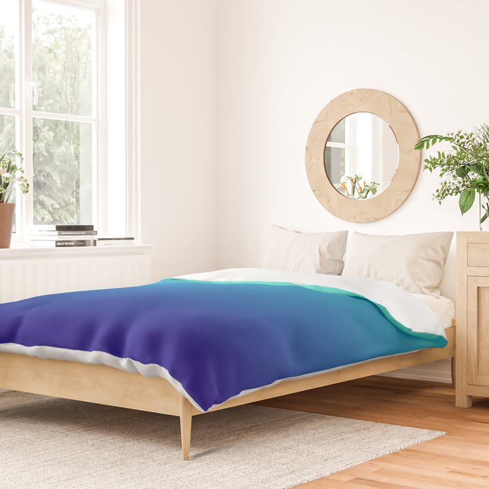 Turquoise Ultramarine Blue Gradient Duvet Cover Gallery Image 2