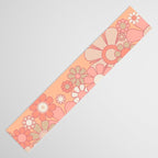 Retro Garden Flower Cuff 60s 70s Pastel Peach Pink Floral Pattern Table Runner Gallery Image 3