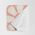 Retro Garden Flower Cuff 60s 70s Pastel Peach Pink Floral Pattern Throw Blanket Gallery Image 3