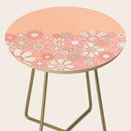 Retro Garden Flower Cuff 60s 70s Pastel Peach Pink Floral Pattern Side Table Gallery Image 2