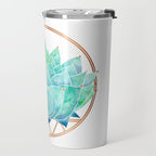 Modern Succulent with Metallic Gold Watercolor Travel Mug Gallery Image 2
