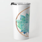 Modern Succulent with Metallic Gold Watercolor Travel Mug Gallery Image 3