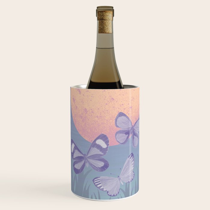 Moonrise Meadow Butterflies Wine Chiller Gallery Image 2