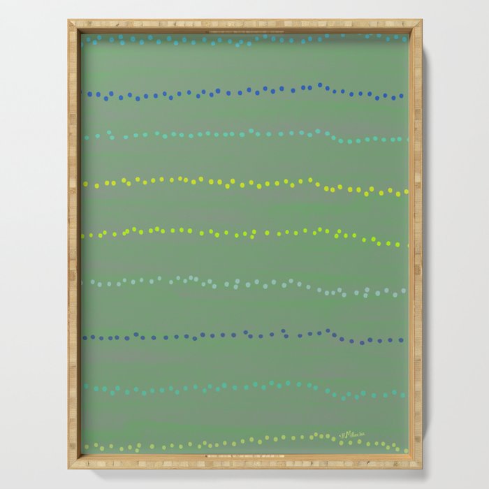 Minimal Doodle Dots in Sage Green Serving Tray Gallery Image 1