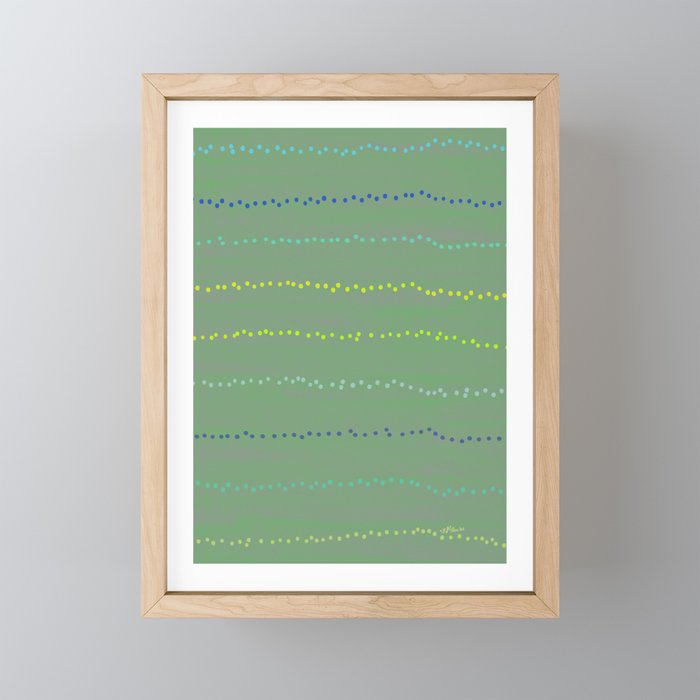 Minimal Doodle Dots in Sage Green Mini Art Print Gallery Image 1