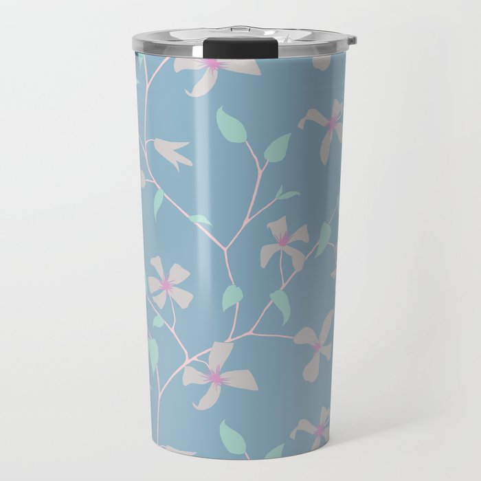 Floral Clematis Vine - Cool Summer Travel Mug Gallery Image 1