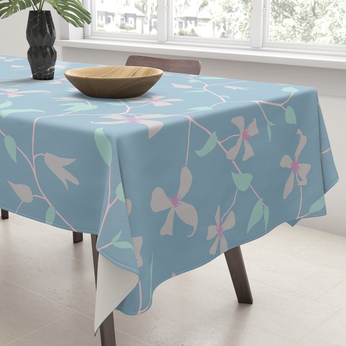 Floral Clematis Vine - Cool Summer Tablecloth Gallery Image 3