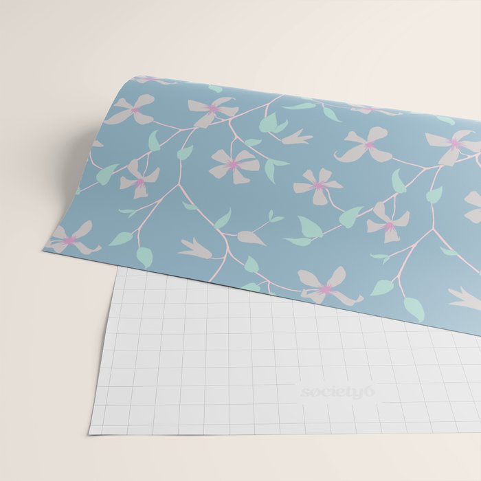 Floral Clematis Vine - Cool Summer Wrapping Paper Gallery Image 2