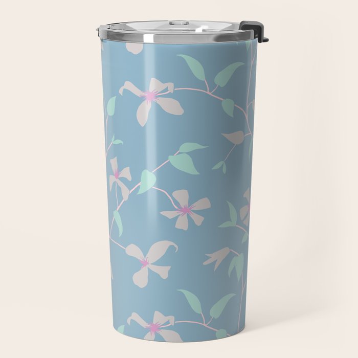 Floral Clematis Vine - Cool Summer Travel Mug Gallery Image 2
