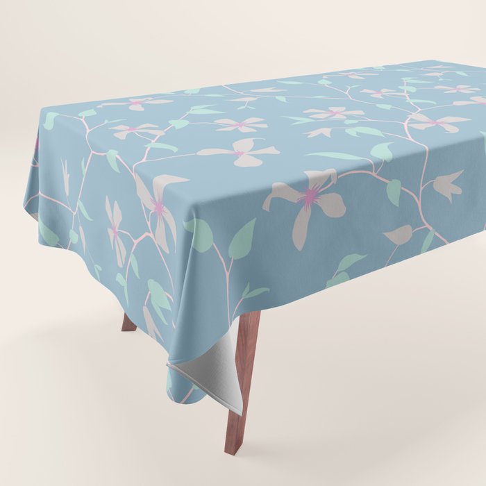 Floral Clematis Vine - Cool Summer Tablecloth Gallery Image 1