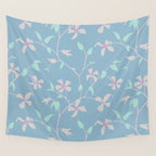 Floral Clematis Vine - Cool Summer Wall Tapestry Gallery Image 4