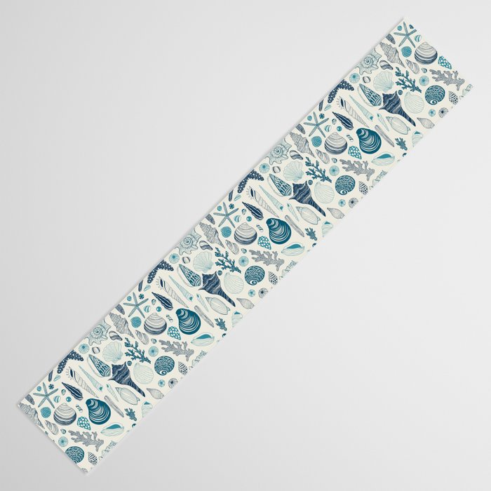 Sea shells on off white Table Runner Gallery Image 3