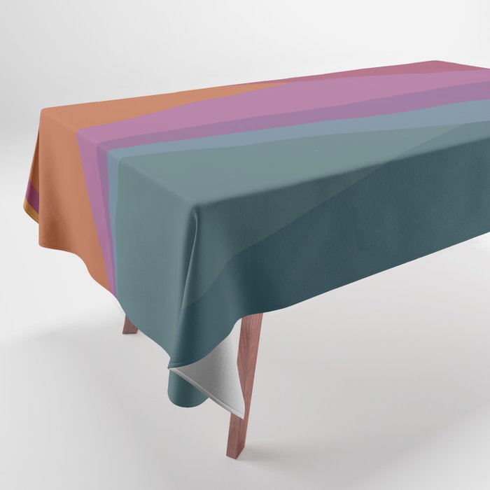 Geometric Triangles X Retro Rainbow Tablecloth Gallery Image 1