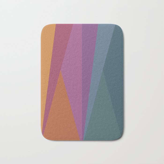 Geometric Triangles X Retro Rainbow Bath Mat Gallery Image 1