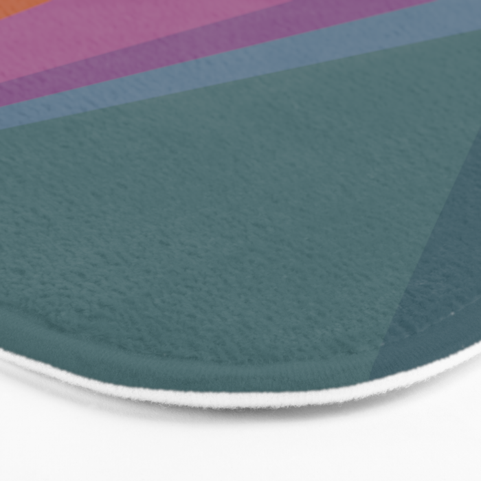 Geometric Triangles X Retro Rainbow Bath Mat Gallery Image 3