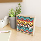 Psychedelic Eye Melt - Teal & Crimson Mini Art Print Gallery Image 2