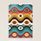 Psychedelic Eye Melt - Teal & Crimson Stationery Card Gallery Image 2