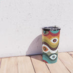 Psychedelic Eye Melt - Teal & Crimson Travel Mug Gallery Image 4