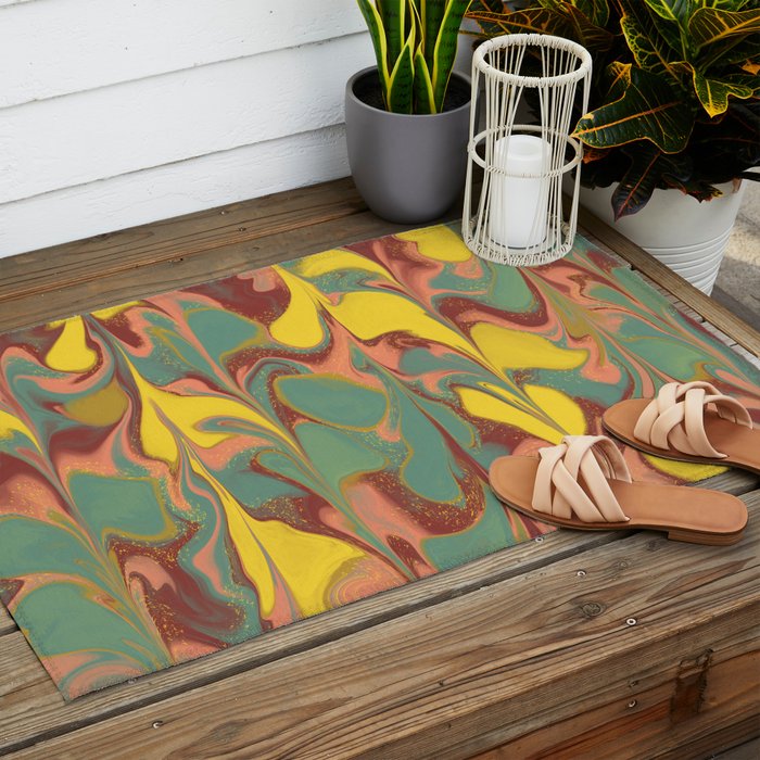 Teal Citrus Pink Getgel Outdoor Rug Gallery Image 2