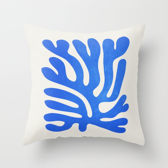 Marseille Blue: Matisse Color Paper Cutouts 03 Throw Pillow Gallery Image 1