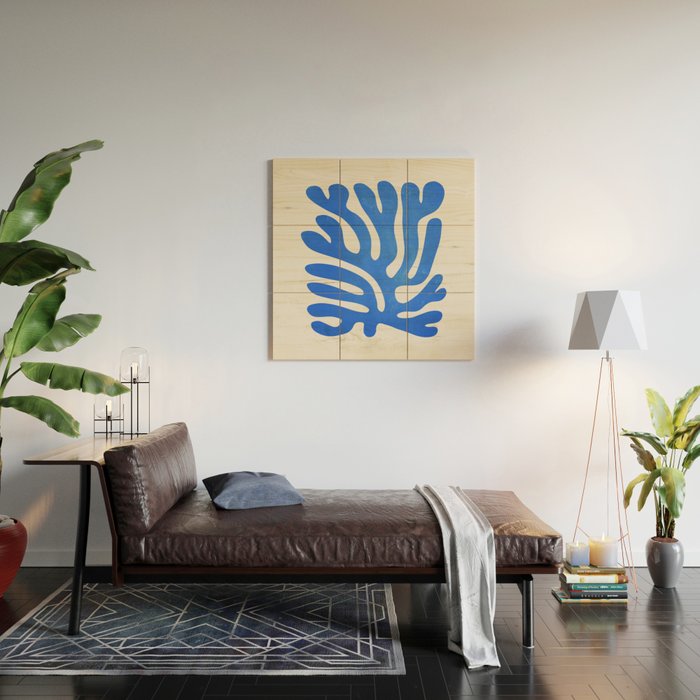 Marseille Blue: Matisse Color Paper Cutouts 03 Wood Wall Art Gallery Image 2