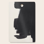 Mid Century Modern Minimalist Abstract Art Brush Strokes Black & White Ink Art Colorfield Cutting Board Gallery Image 1