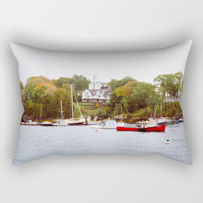 Rockport Harbor Maine Rectangular Pillow Gallery Image 2