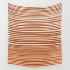 Natural Stripes Modern Minimalist Colour Block Pattern Boho Rust Clay Salmon Putty Wall Tapestry Gallery Image 4