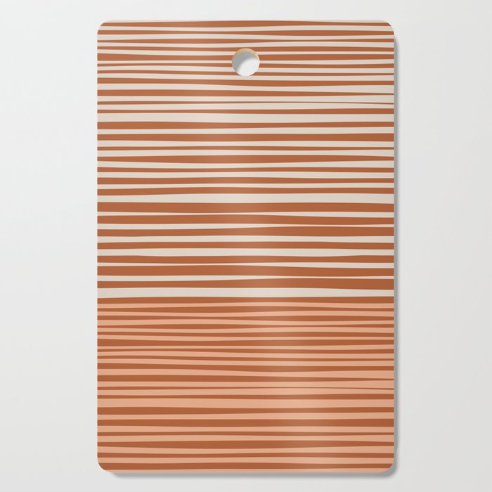 Natural Stripes Modern Minimalist Colour Block Pattern Boho Rust Clay Salmon Putty Cutting Board Gallery Image 1