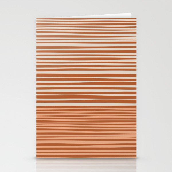 Natural Stripes Modern Minimalist Colour Block Pattern Boho Rust Clay Salmon Putty Stationery Card Gallery Image 2