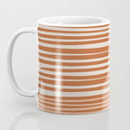 Natural Stripes Modern Minimalist Colour Block Pattern Boho Rust Clay Salmon Putty Coffee Mug Gallery Image 3