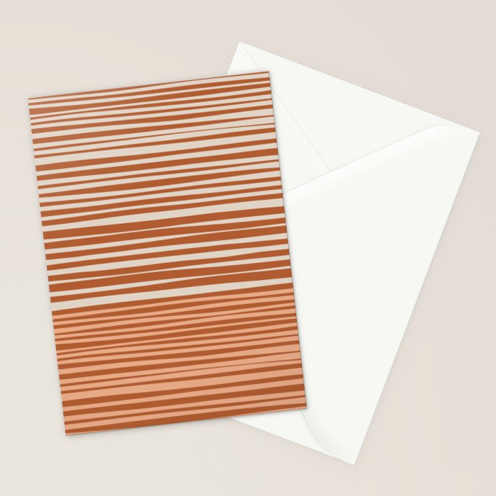 Natural Stripes Modern Minimalist Colour Block Pattern Boho Rust Clay Salmon Putty Stationery Card Gallery Image 2