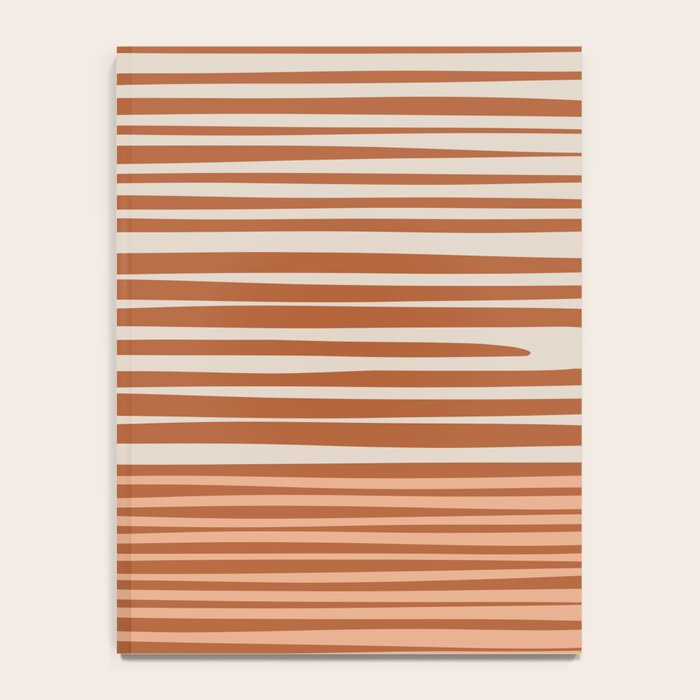 Natural Stripes Modern Minimalist Colour Block Pattern Boho Rust Clay Salmon Putty Notebook Gallery Image 4