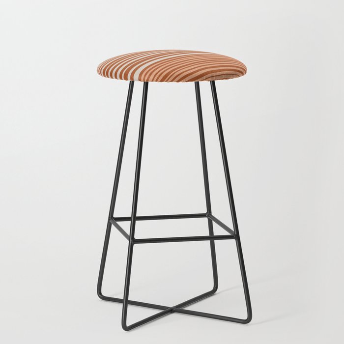 Natural Stripes Modern Minimalist Colour Block Pattern Boho Rust Clay Salmon Putty Stool Gallery Image 1