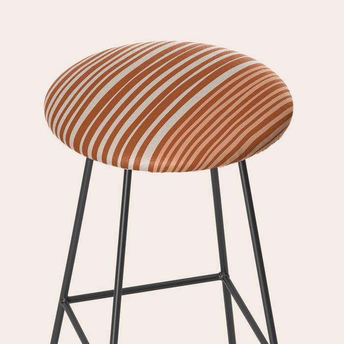 Natural Stripes Modern Minimalist Colour Block Pattern Boho Rust Clay Salmon Putty Stool Gallery Image 2
