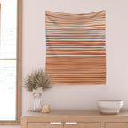 Natural Stripes Modern Minimalist Colour Block Pattern Boho Rust Clay Salmon Putty Wall Tapestry Gallery Image 2