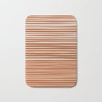 Natural Stripes Modern Minimalist Colour Block Pattern Boho Rust Clay Salmon Putty Bath Mat Gallery Image 1
