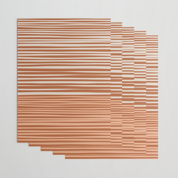 Natural Stripes Modern Minimalist Colour Block Pattern Boho Rust Clay Salmon Putty Wrapping Paper Gallery Image 3
