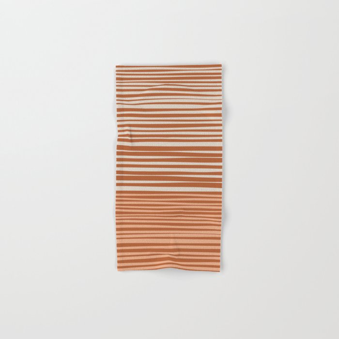 Natural Stripes Modern Minimalist Colour Block Pattern Boho Rust Clay Salmon Putty Bath Towel Gallery Image 1