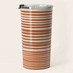 Natural Stripes Modern Minimalist Colour Block Pattern Boho Rust Clay Salmon Putty Travel Mug Gallery Image 3