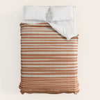 Natural Stripes Modern Minimalist Colour Block Pattern Boho Rust Clay Salmon Putty Comforter Gallery Image 6