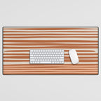 Natural Stripes Modern Minimalist Colour Block Pattern Boho Rust Clay Salmon Putty Desk Mat Gallery Image 1