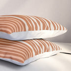 Natural Stripes Modern Minimalist Colour Block Pattern Boho Rust Clay Salmon Putty Pillow Sham Gallery Image 3