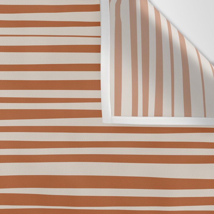 Natural Stripes Modern Minimalist Colour Block Pattern Boho Rust Clay Salmon Putty Wall Tapestry Gallery Image 3