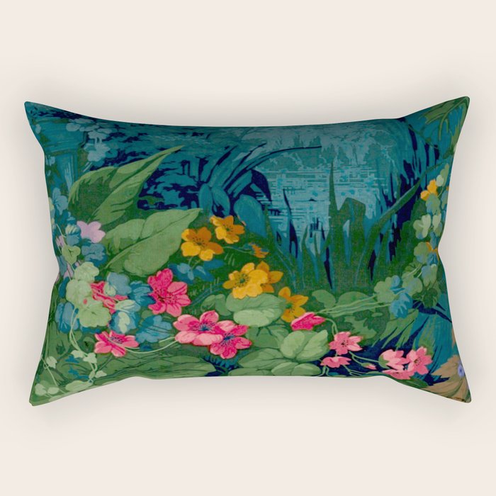 Antique Botanical Garden 1860 Rectangular Pillow Gallery Image 1