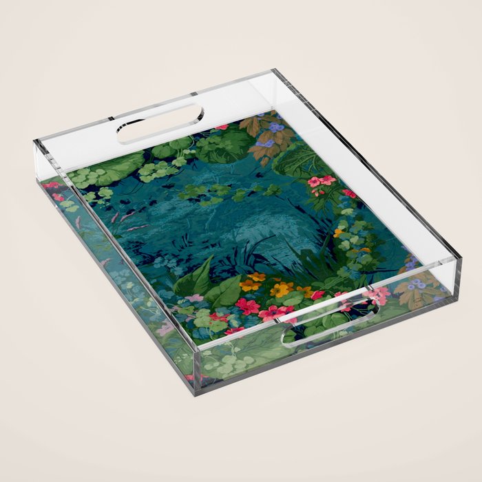 Antique Botanical Garden 1860 Acrylic Tray Gallery Image 1